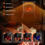 R.W.FLAME 17" Electric Fireplace Heater with Remote