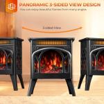 R.W.FLAME 17" Electric Fireplace Heater with Remote