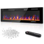 Vitesse 60" Electric Fireplace with Multicolor Flames