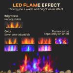 HOMCOM 28.5" Wall-Mounted Electric Fireplace with Flames