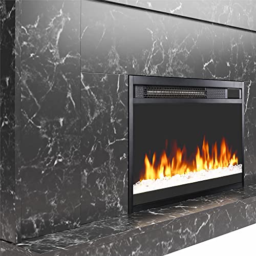 CosmoLiving Liberty Black Marble Mantel Fireplace