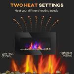 HOMCOM 28.5" Wall-Mounted Electric Fireplace with Flames