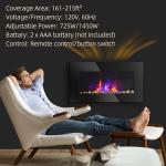HOMCOM 28.5" Wall-Mounted Electric Fireplace with Flames