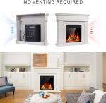 JAMFLY Electric Fireplace with Wooden Mantel and Remote