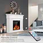 JAMFLY Electric Fireplace with Wooden Mantel and Remote
