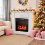 32" Electric Fireplace with Mantel and Remote