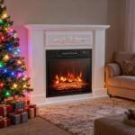 32" Electric Fireplace with Mantel and Remote