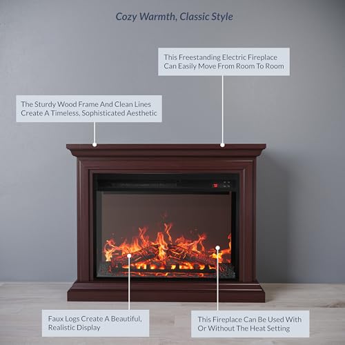 Belleze 31" Electric Fireplace Mantel with Remote