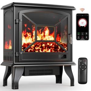 Silonn 24-Inch Electric Fireplace Heater with App