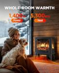 Silonn 24-Inch Electric Fireplace Heater with App