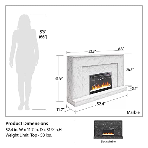 CosmoLiving Liberty Black Marble Mantel Fireplace