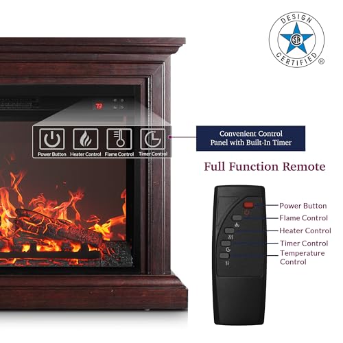 Belleze 31" Electric Fireplace Mantel with Remote