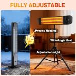 1500W Electric Infrared Outdoor Heater - Wall/Ceiling/Tripod