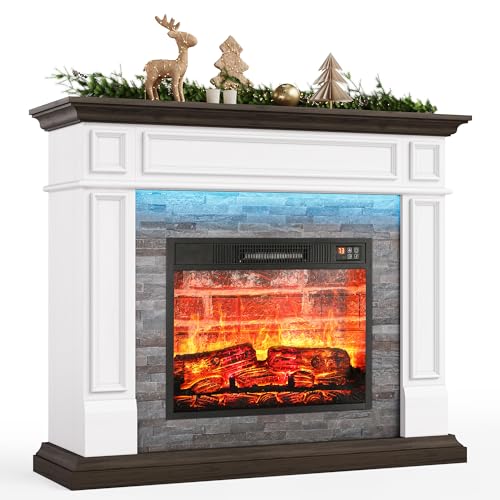 44" Electric Fireplace Mantel with LED Decor