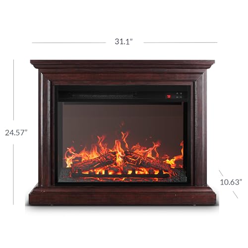 Belleze 31" Electric Fireplace Mantel with Remote