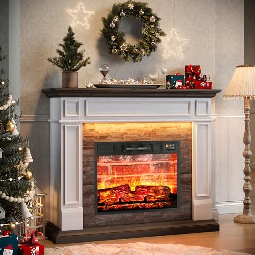 44" Electric Fireplace Mantel with LED Decor