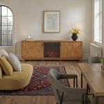 Modern 70" TV Stand with Electric Fireplace