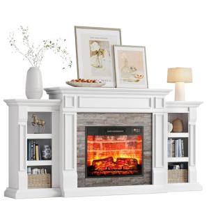 70" Electric Fireplace TV Stand with Mantel
