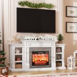 70" Electric Fireplace TV Stand with Mantel