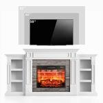 70" Electric Fireplace TV Stand with Mantel