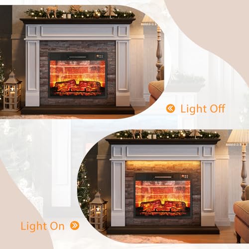 44" Electric Fireplace Mantel with LED Decor