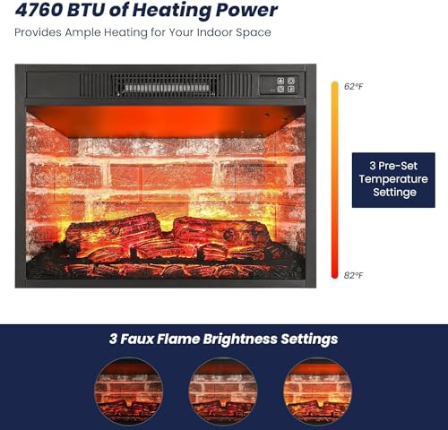 44" Electric Fireplace Mantel with LED Decor