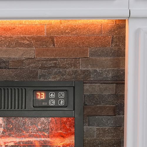 44" Electric Fireplace Mantel with LED Decor