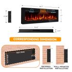 60-Inch Ultra-Thin Electric Fireplace, Recessed or Mounted