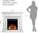 43" Electric Fireplace TV Stand with Mantel