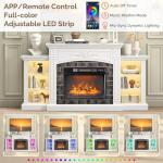 VINGLI Electric Fireplace TV Stand with Mantel