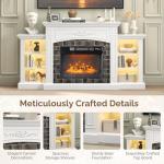 VINGLI Electric Fireplace TV Stand with Mantel