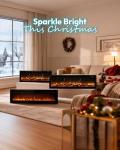 60 Inch Electric Wall-Mounted Fireplace with Remote