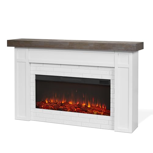 Cravenhall Electric Fireplace with Mantel, Remote Control