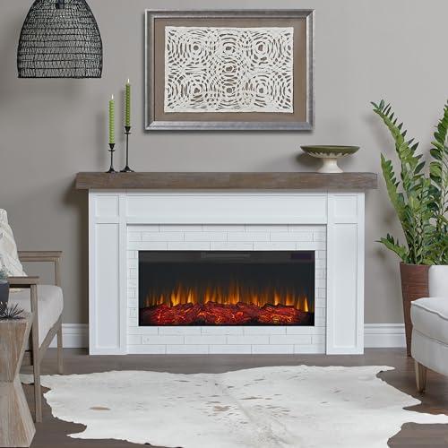 Cravenhall Electric Fireplace with Mantel, Remote Control