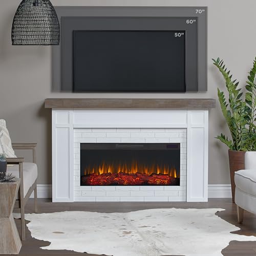 Cravenhall Electric Fireplace with Mantel, Remote Control