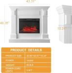 43-Inch Freestanding Electric Fireplace with Remote Control