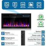 31 Inch Wall-Mounted Electric Fireplace with Remote