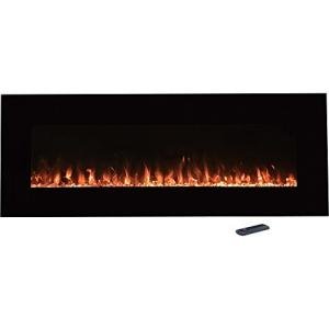 54-Inch Wall-Mounted Electric Fireplace with Remote