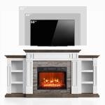 70" Electric Fireplace TV Stand with Storage