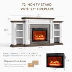 70" Electric Fireplace TV Stand with Storage