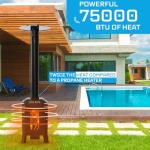 Wood Pellet Outdoor Patio Heater with Glass Window