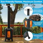 Wood Pellet Outdoor Patio Heater with Glass Window