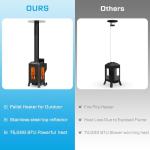 Wood Pellet Outdoor Patio Heater with Glass Window