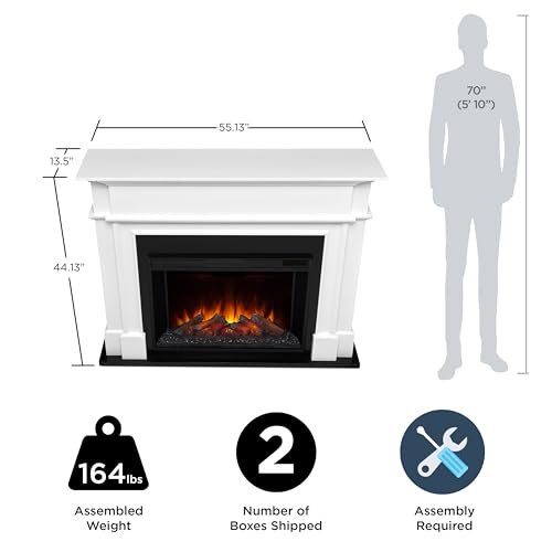 Real Flame Harlan 55” Electric Fireplace Mantel