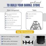Sonret 55 Gallon Barrel Stove Kit for Camping