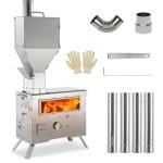 Portable Wood Burning Stove with Oven for Camping