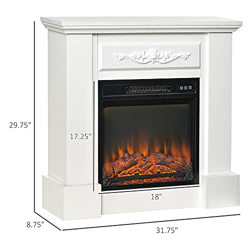 32" Electric Fireplace with Mantel and Remote Control