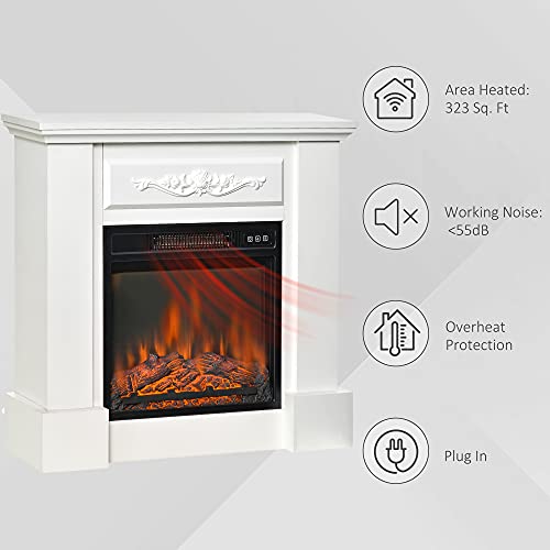 32" Electric Fireplace with Mantel and Remote Control