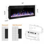 42" Recessed Wall-Mounted Electric Fireplace Heater