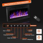 30" Electric Wall-Mounted Fireplace with Remote